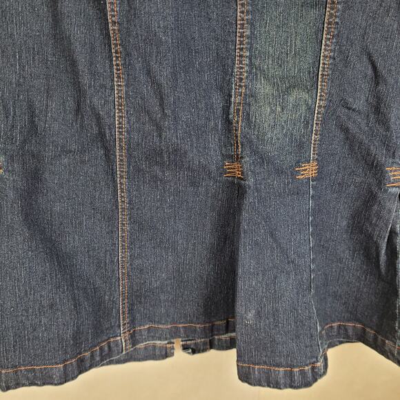 Ashley Stewart blue pleated sequin accent denim skirt Size 24 western glam - Picture 5 of 8